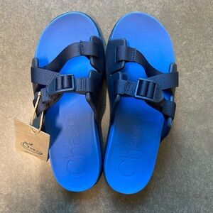 Chaco Navy and Blue Slide Sandals